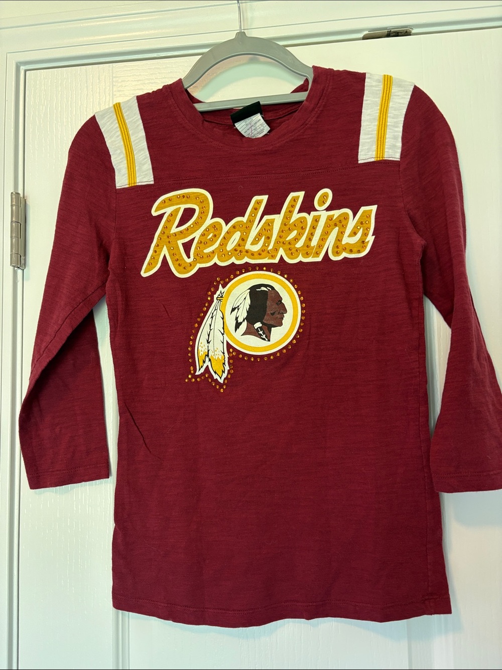 Womens Redskins Long Sleeve Team Shirt - Burgundy small